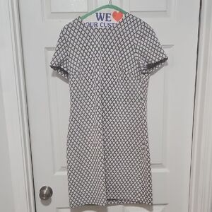 Calvin Klein Black and White Patterned Dress